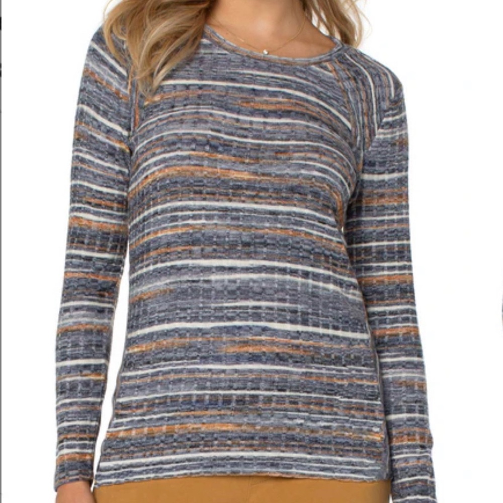 DIJON BLU MITER CREWNECK TOP